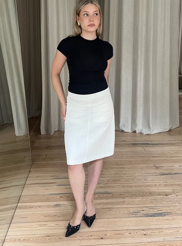 Djerf Avenue Corduroy Skirt White - Image 2