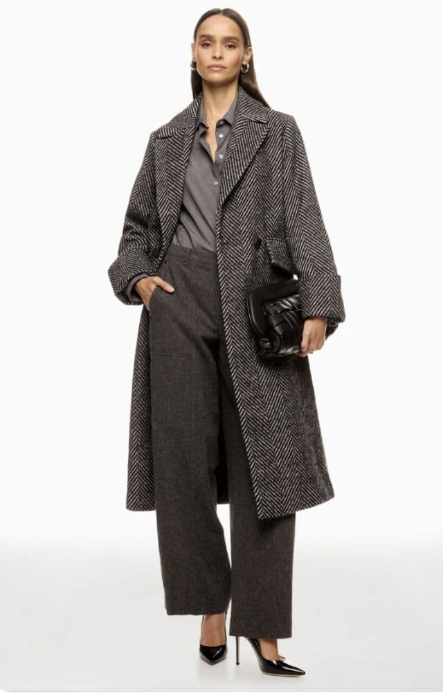 Black Wool Trench Coat - Image 2