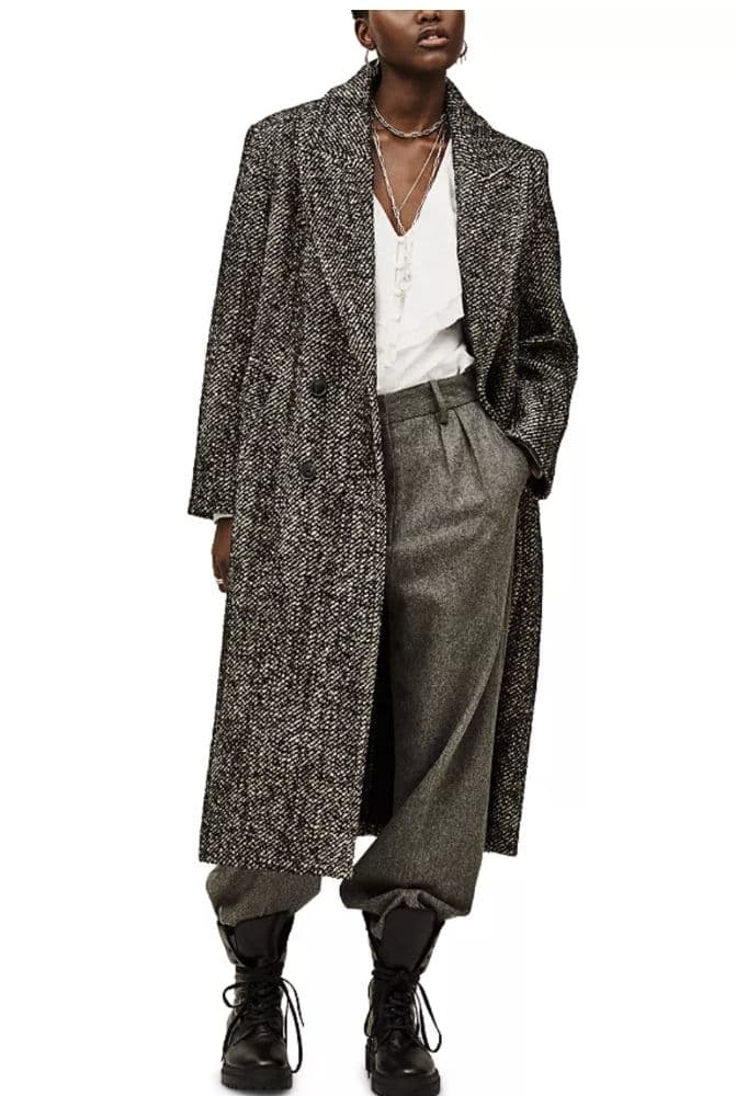 Black Wool Trench Coat - Image 1