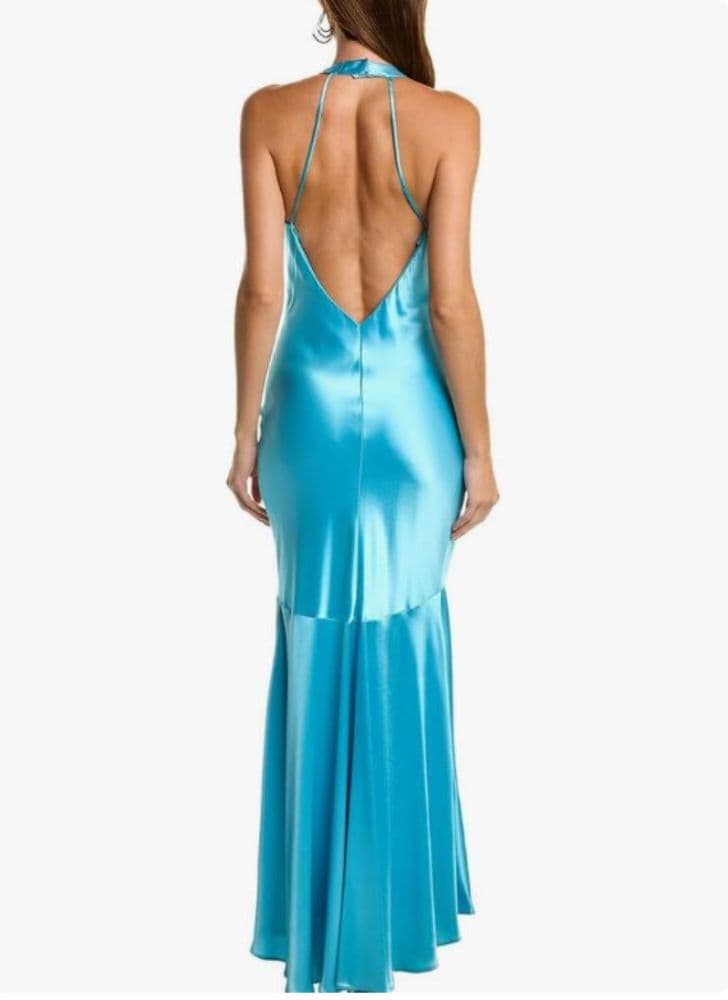 Satin V Neck Gown - Image 2