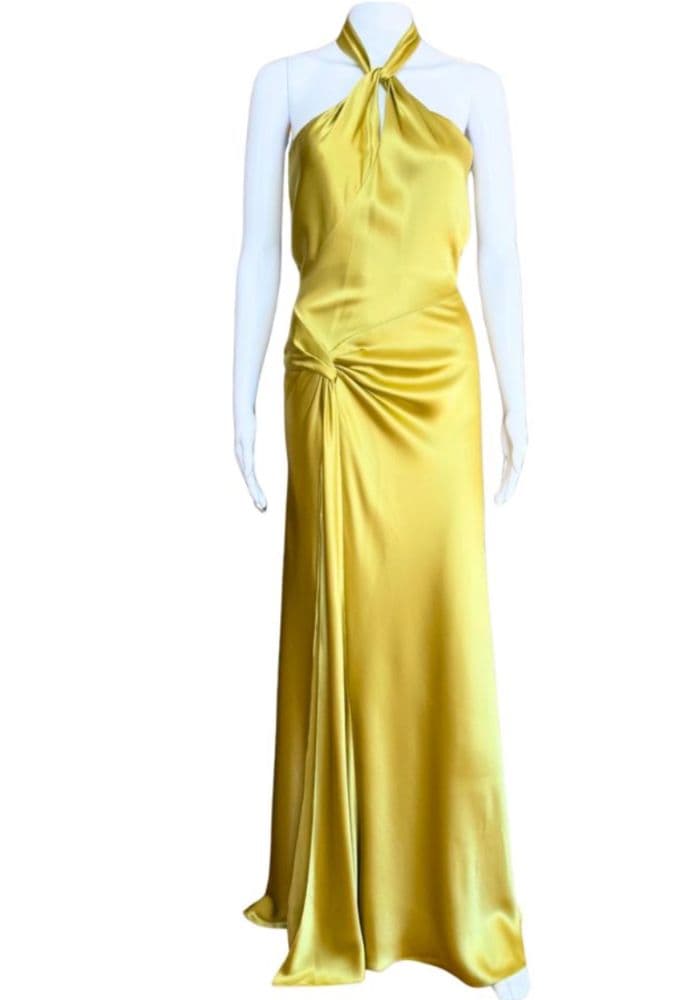 Chartreuse Satin Gowb - Image 1