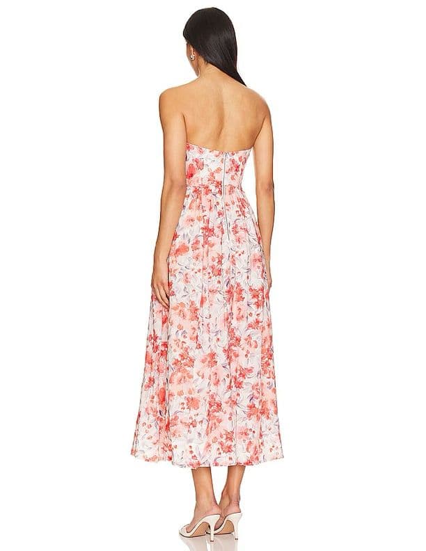 Bardot lola corset midi dress in red floral! - Image 2