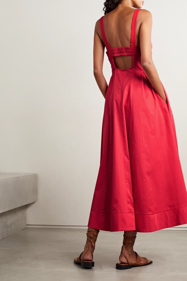 La Ligne Madeleine Dress in Tomato Red - Image 3