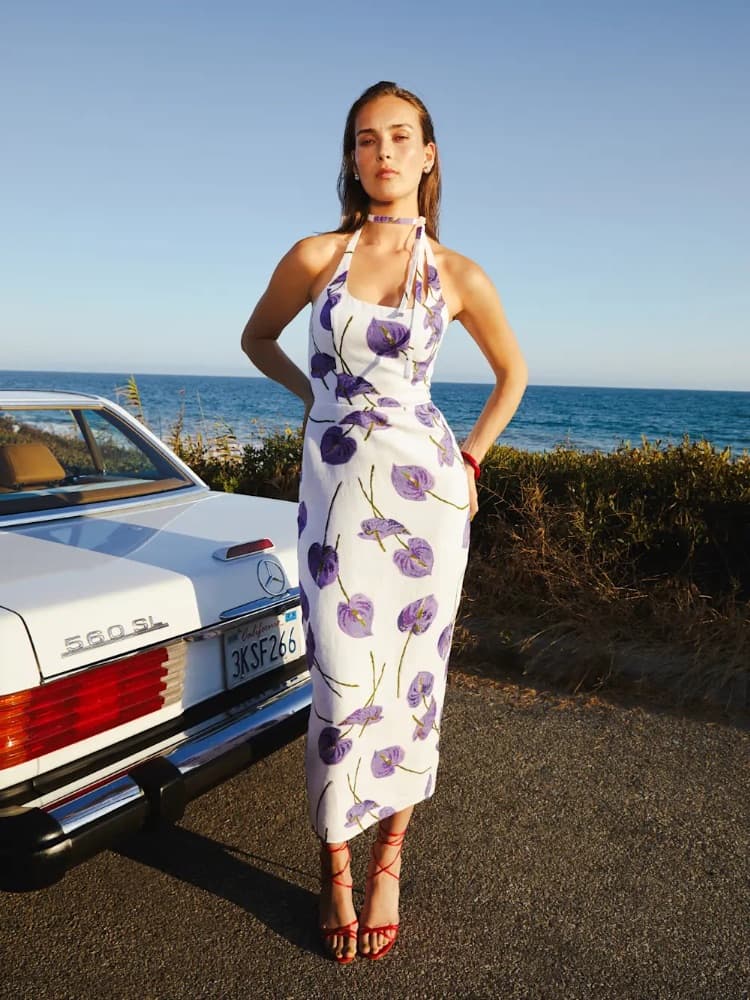 Reformation Floral Yana Linen Dress - Image 1
