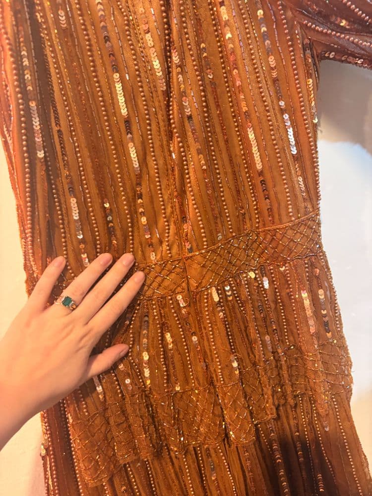 MAC DUGGAL Copper Beaded Gown 5442 - Image 4