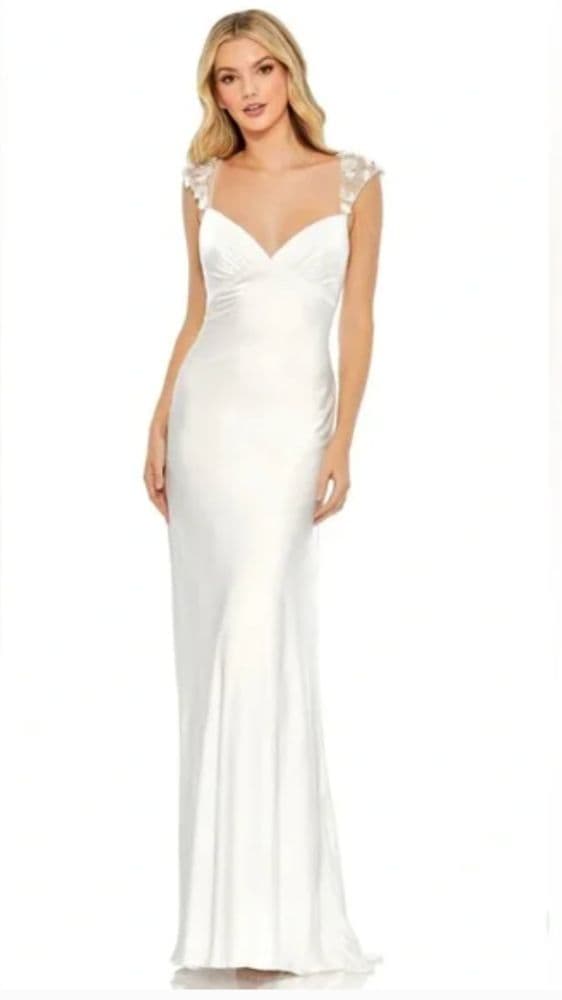 Mac Duggal Satin Floral Embroidered Gown - Image 2