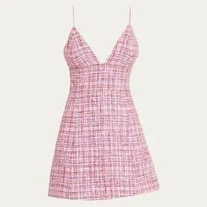Alice & Olivia Carli Pink Tweed Mini Dress - Image 2