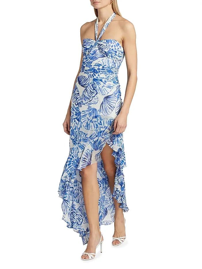 Amanda Uprichard Marabou  Printed Halterneck Dress - Image 1