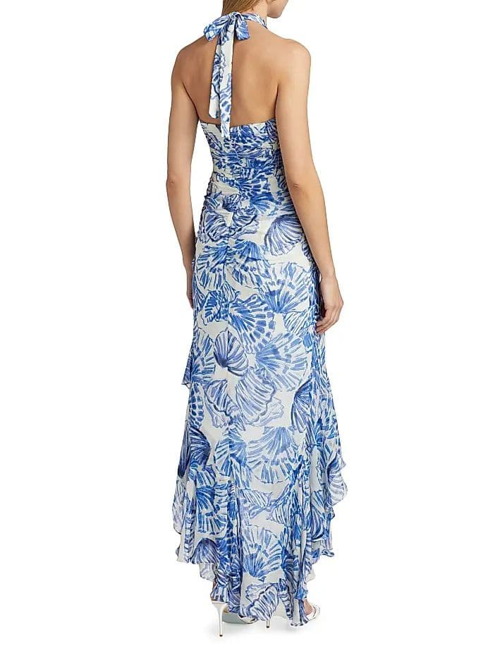 Amanda Uprichard Marabou  Printed Halterneck Dress - Image 2