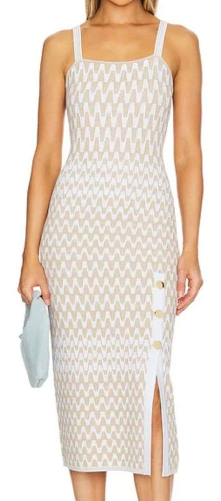 Milly Sleeveless Intarsia Midi Tank Dress - Image 1