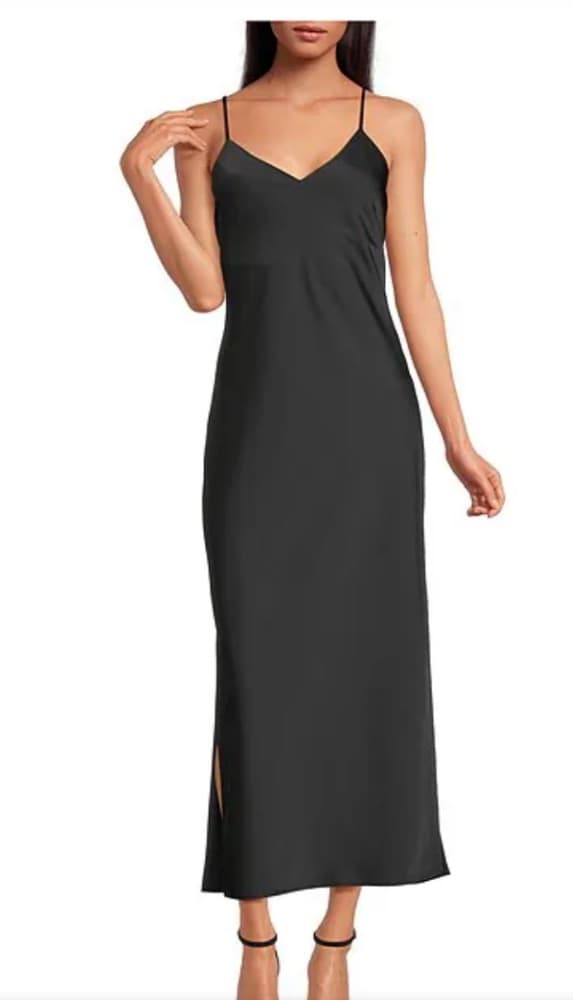 Gianni Bini Haven Satin V-Neck Sleeveless Maxi Slip Dress - Image 1