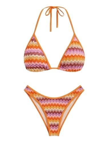 Orange Crochet Bikini - Image 1