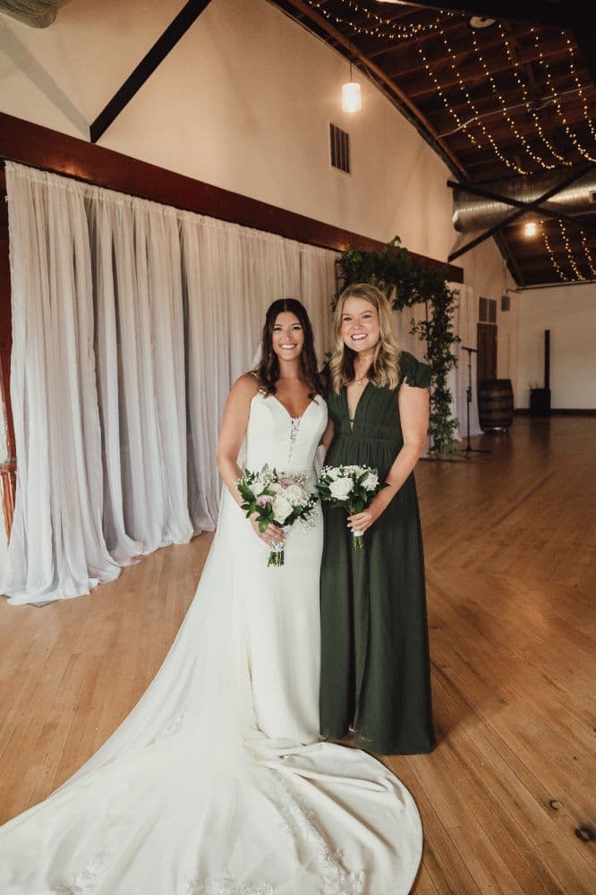 Revelry Deep Olive Cora Chiffon Bridesmaid Dress - Image 3