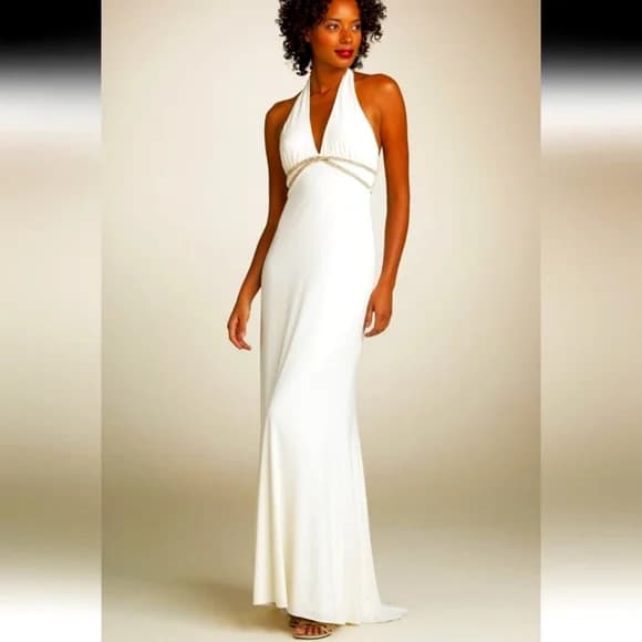 Couture white dress, open back - Image 1