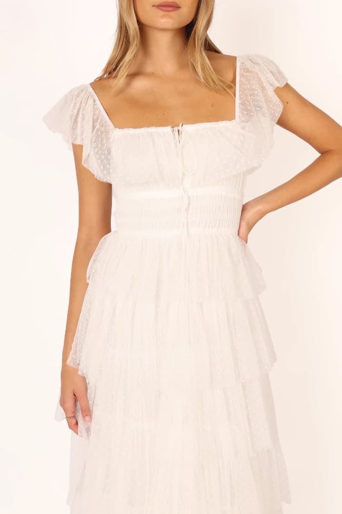 Long white ruffle dress - Image 1
