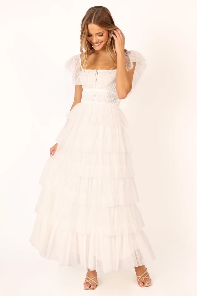 Long white ruffle dress - Image 3