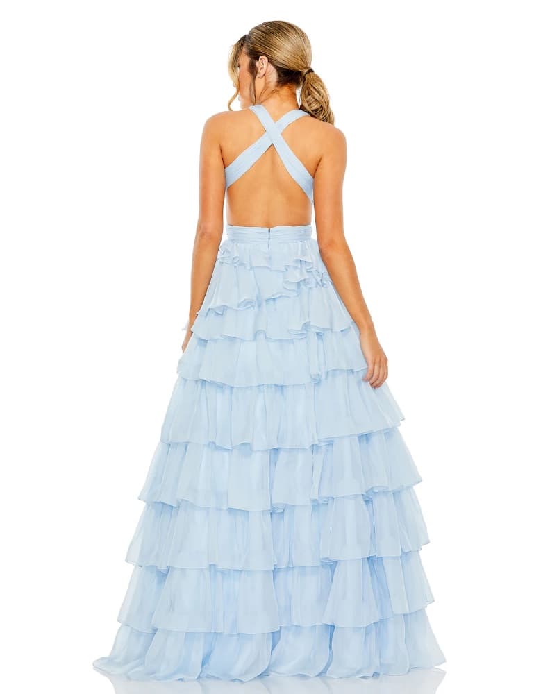 Mac Duggal Blue ruffles dress - Image 2
