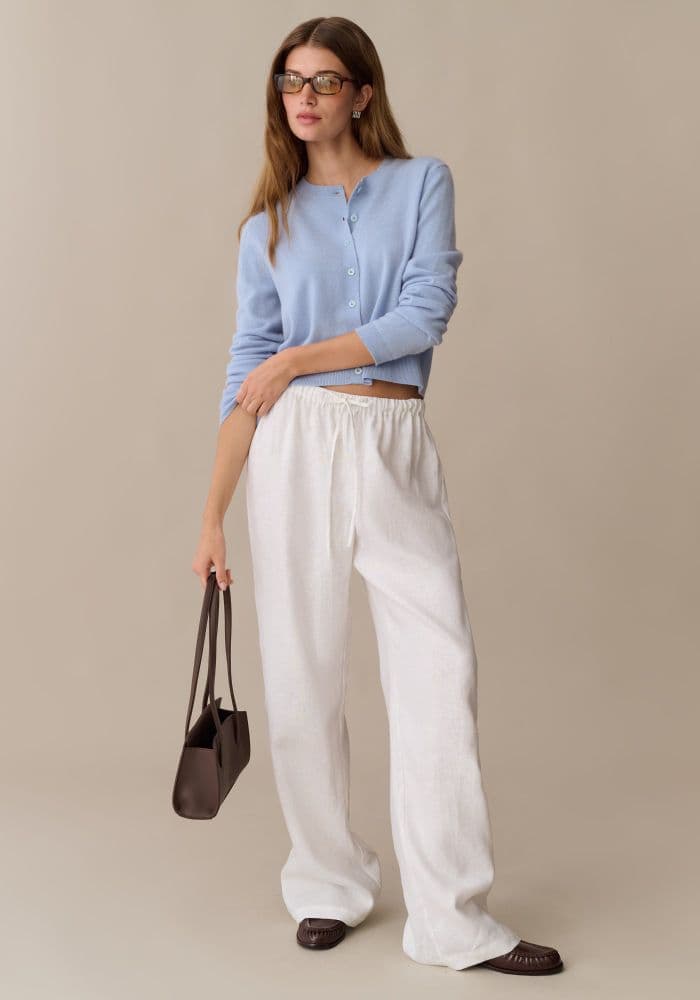 Cait Cashmere Cardigan - Sky Blue - Image 3