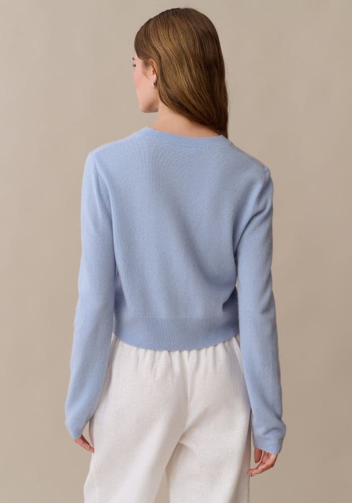 Cait Cashmere Cardigan - Sky Blue - Image 2