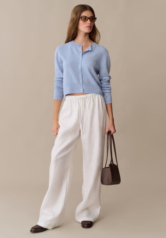 Cait Cashmere Cardigan - Sky Blue - Image 5