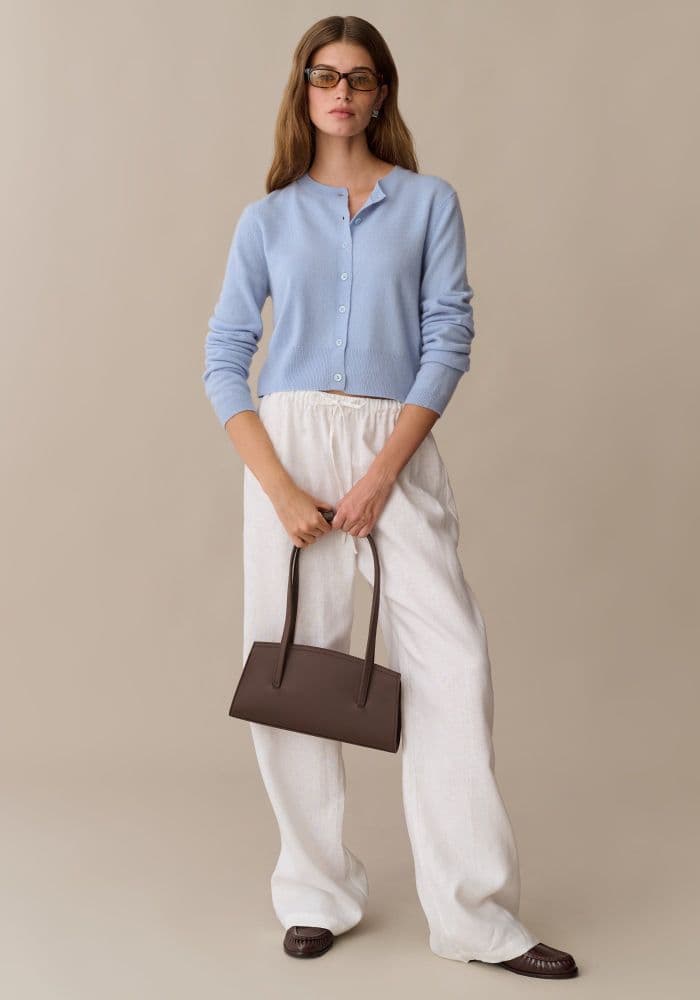 Cait Cashmere Cardigan - Sky Blue - Image 4