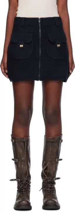 Ganni Sky Captain Boiled Wool Knit Mini Skirt - Image 3