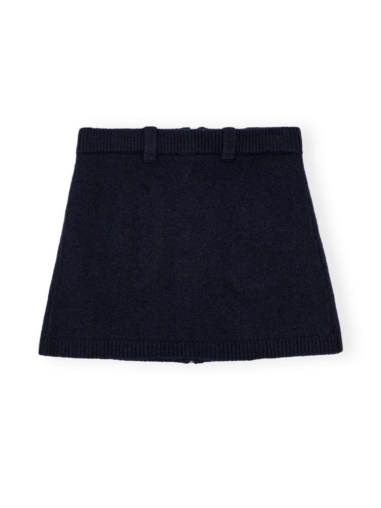 Ganni Sky Captain Boiled Wool Knit Mini Skirt - Image 6