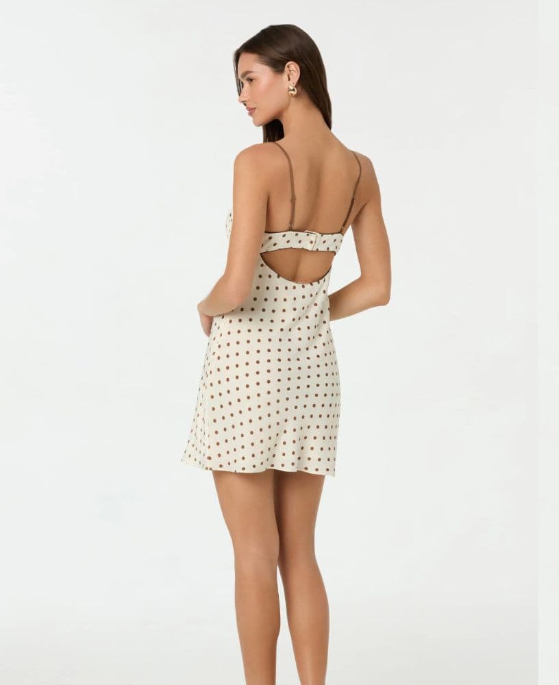 ASTR Satin Polka Dot Mini Dress - Image 2