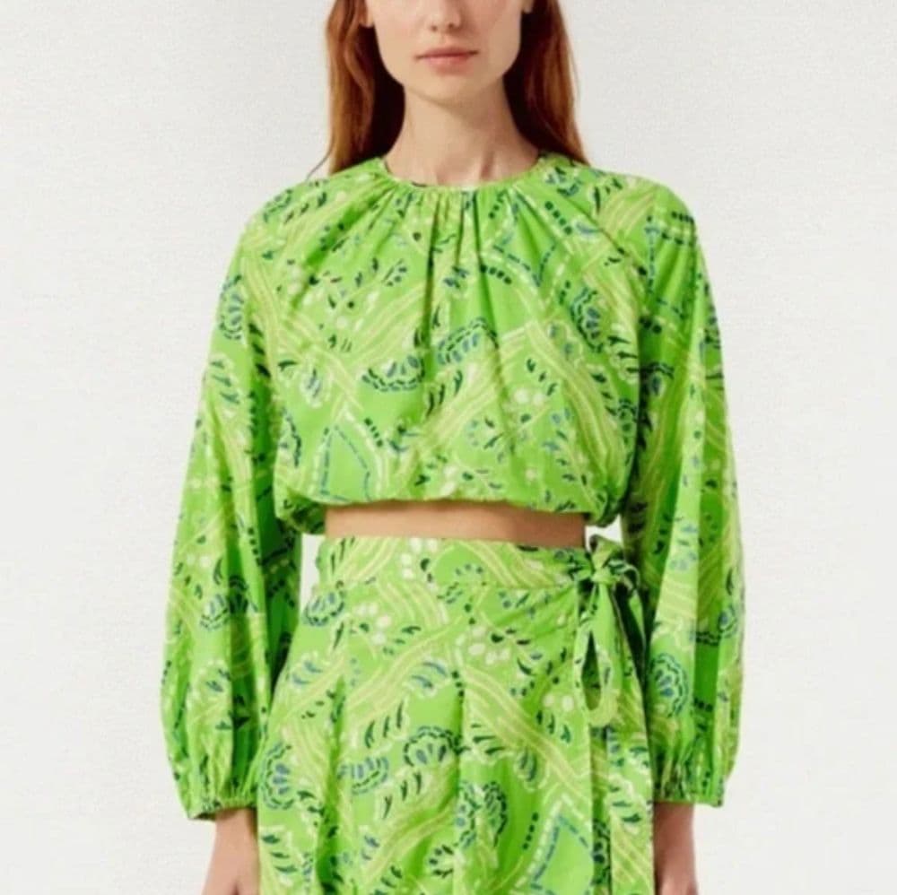 RHODE Willow Wrap Mini Skirt and Puff Sleeve Top - Set - Image 2