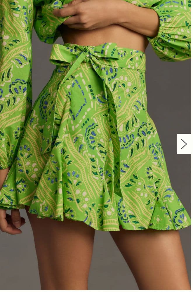 RHODE Willow Wrap Mini Skirt and Puff Sleeve Top - Set - Image 3