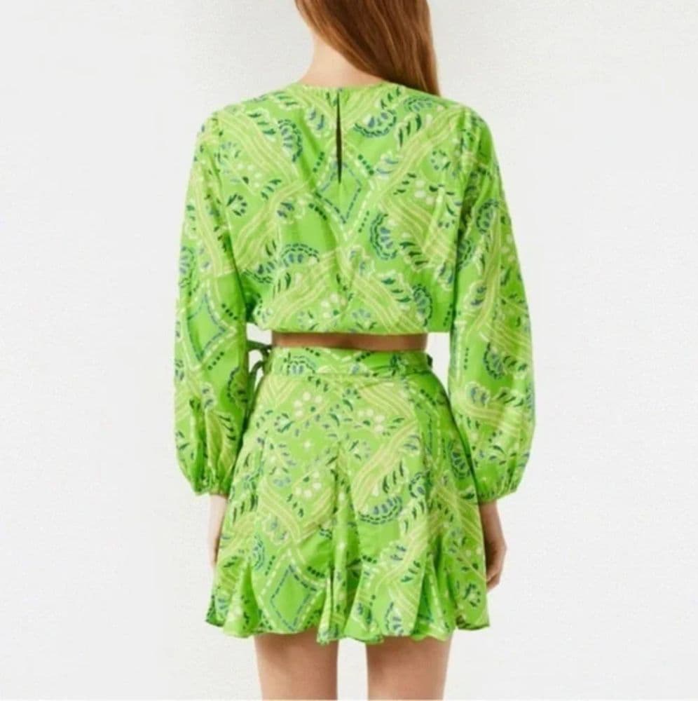 RHODE Willow Wrap Mini Skirt and Puff Sleeve Top - Set - Image 5