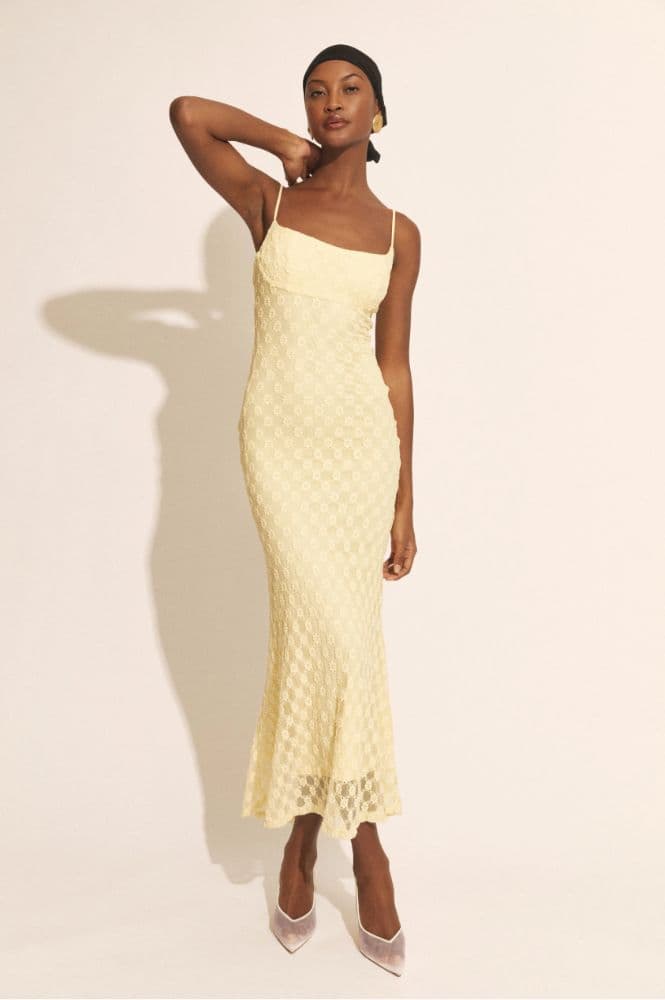 Bardot Adoni Mesh Maxi Dress in Canary Yellow - Image 1