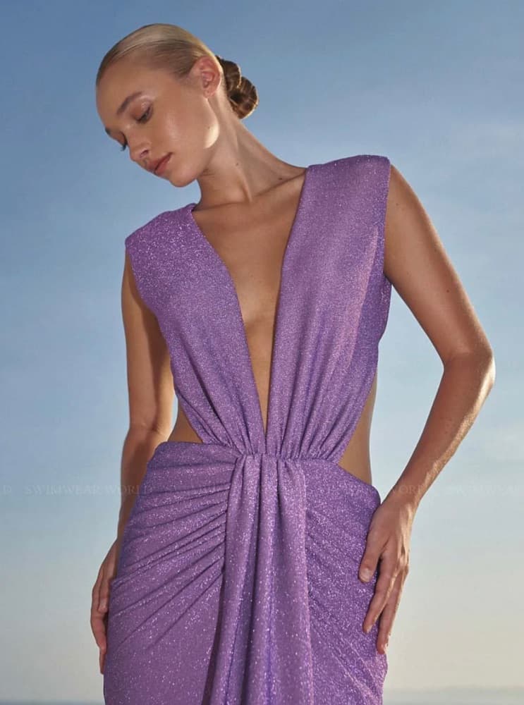 BAOBAB Purple Sparkle Cutout Gown (No longer sold) - Image 2