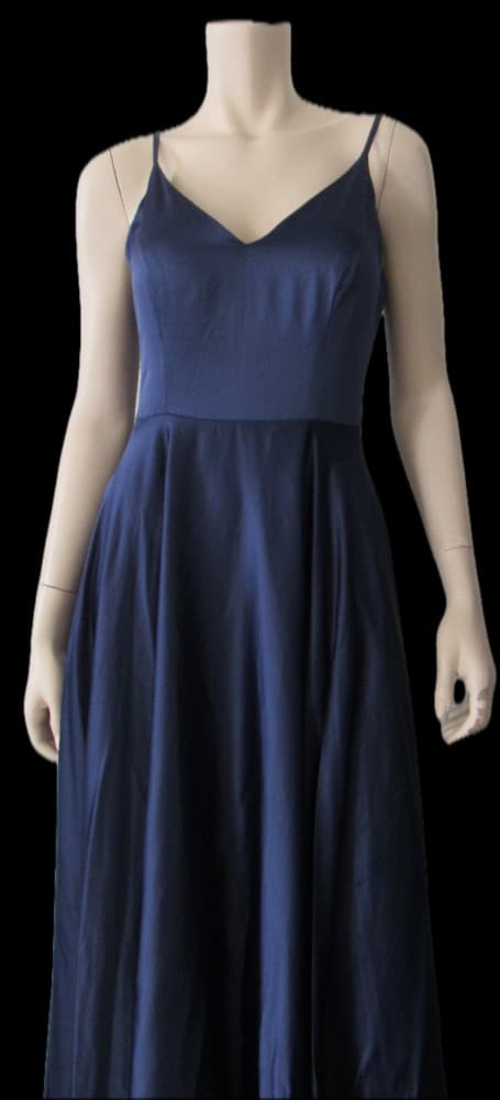 B DARLIN Satin Dark Blue Junior Gown Dress - Image 5
