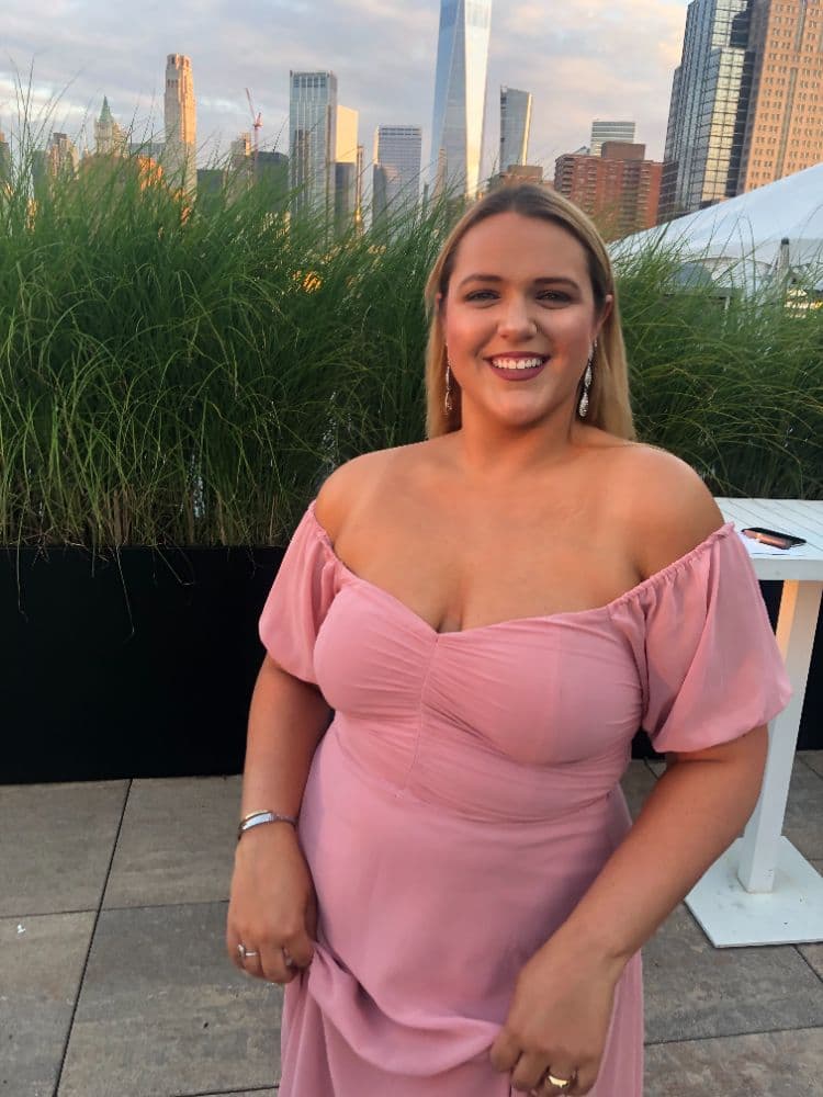 Light Bubblegum Pink Off-the-shoulder Gown - Image 2
