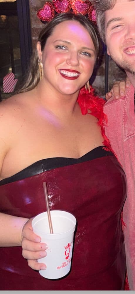 Burgundy Vinyl Edgy Strapless Dress - Image 1