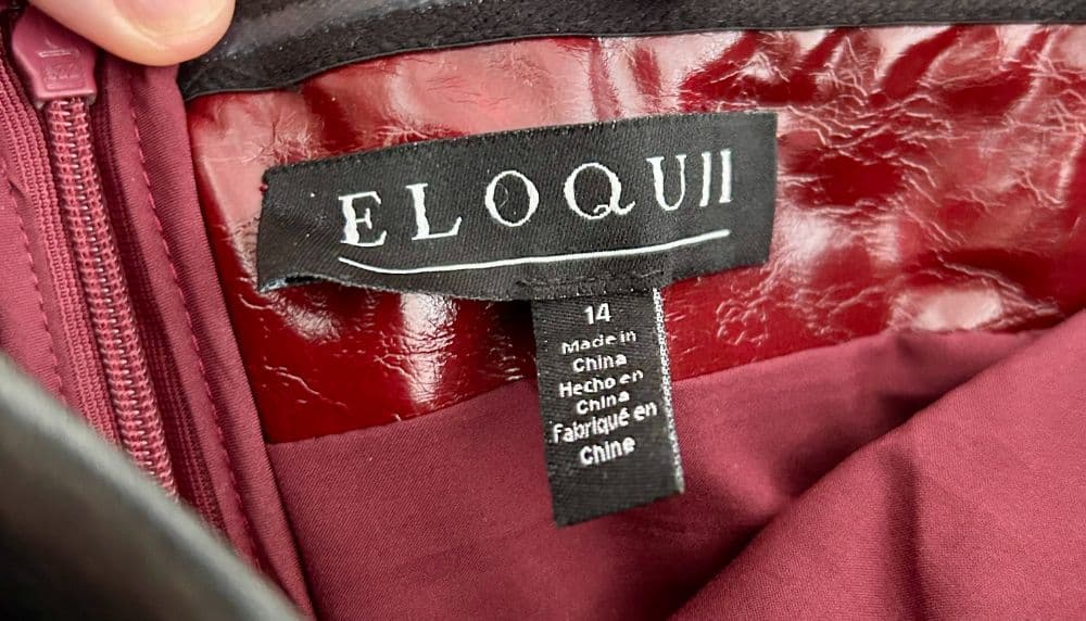 Burgundy Vinyl Edgy Strapless Dress - Image 6
