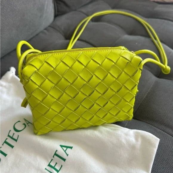 Bottega Veneta Mini Loop Camera Bag, Acid Kiwi - Image 2