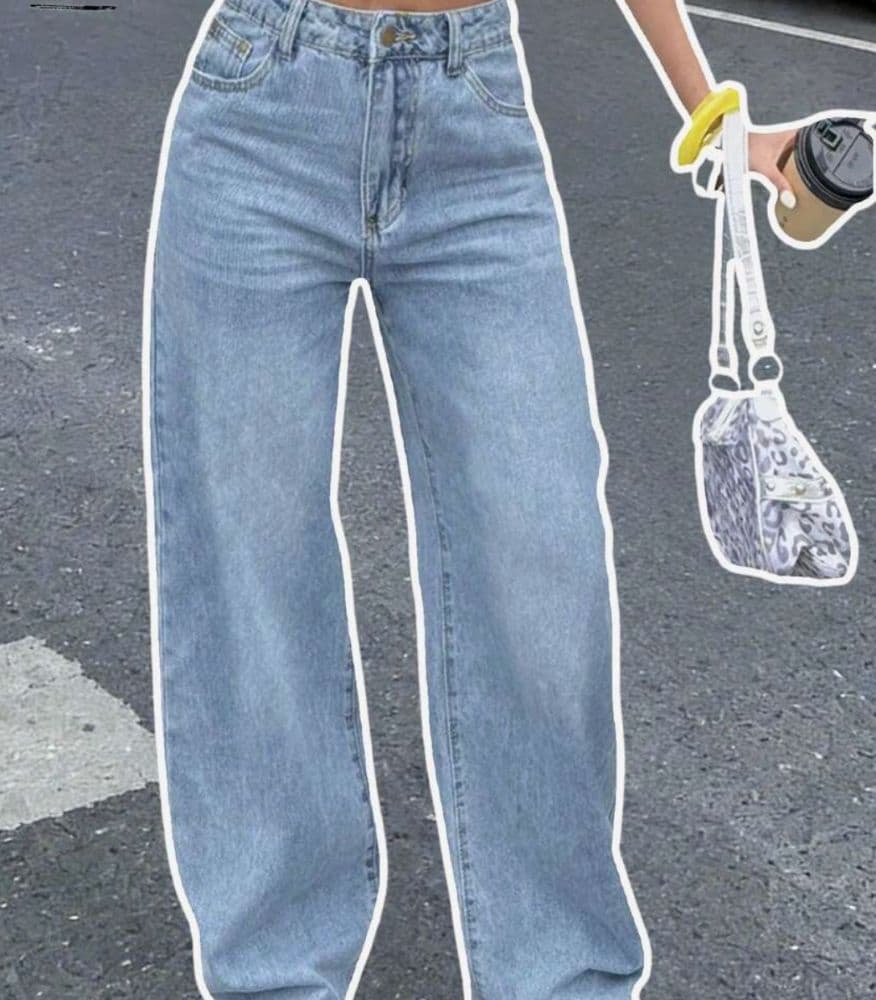 Loose-Fit Straight Boyfriend Jeans With Vintage Look Casual - Image 1