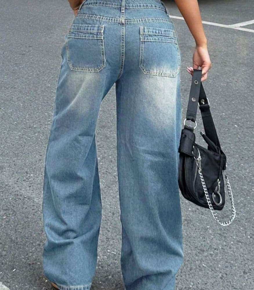 Loose-Fit Straight Boyfriend Jeans With Vintage Look Casual - Image 4