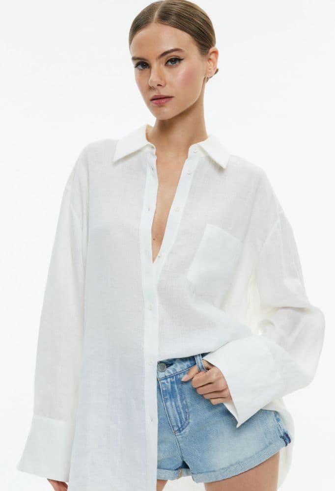 Alice + Olivia Linen Button Down - Image 2