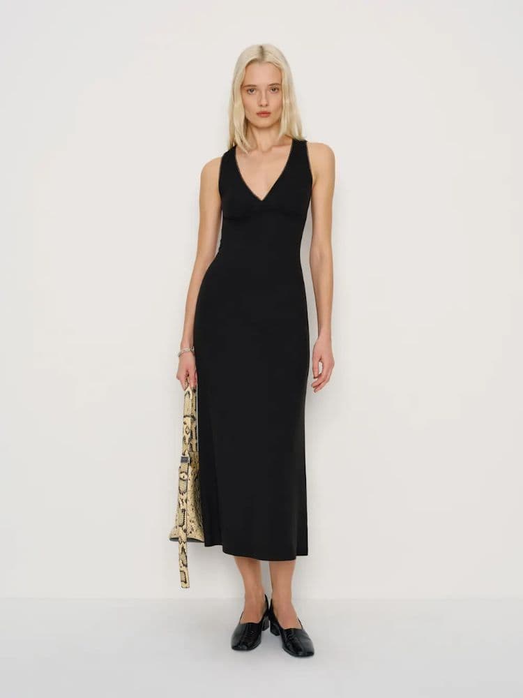 Reformation Midi Knit Dress in Black - Image 4