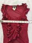 Vintage 90s Y2K Bebe Red Ruffle Bebe Top Small Size 4 - Image 3