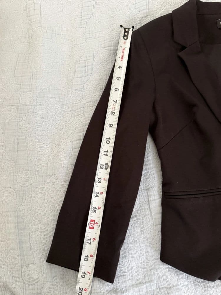 Bebe Black Corset Lace Up Tie Office Siren Minimalist Cropped Blazer Sz 6 Small - Image 2
