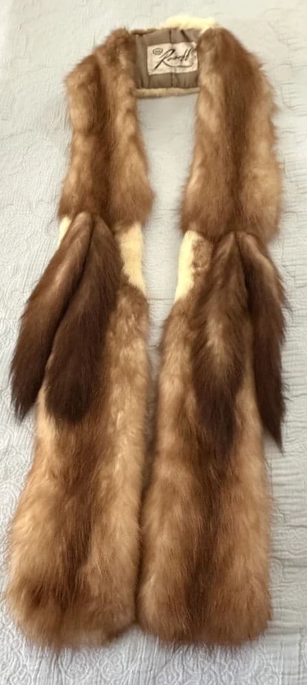 Vintage Brown Fox Fur Stole Scarf Mob Wife - Image 1