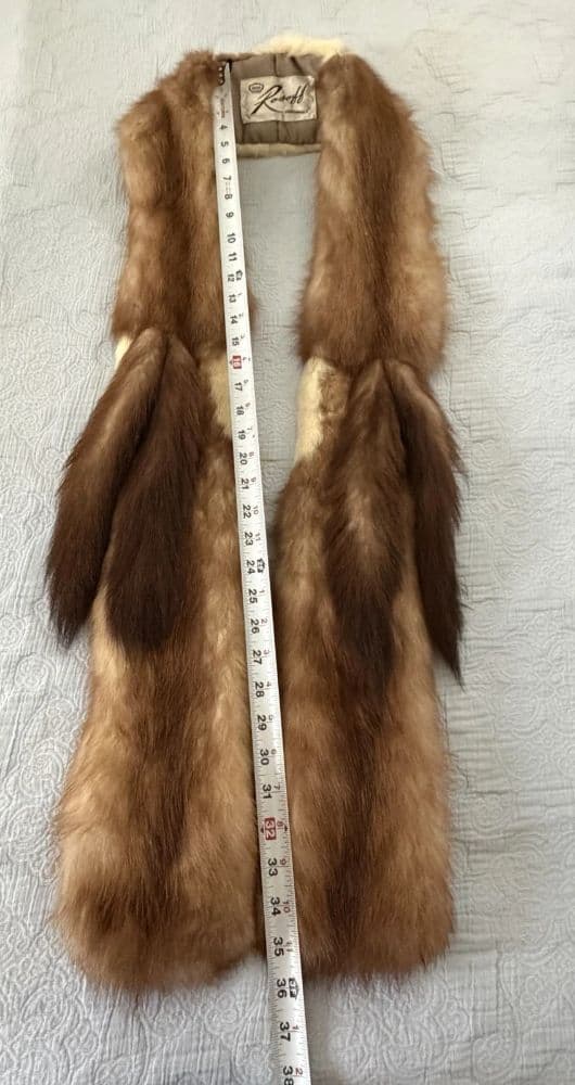 Vintage Brown Fox Fur Stole Scarf Mob Wife - Image 3