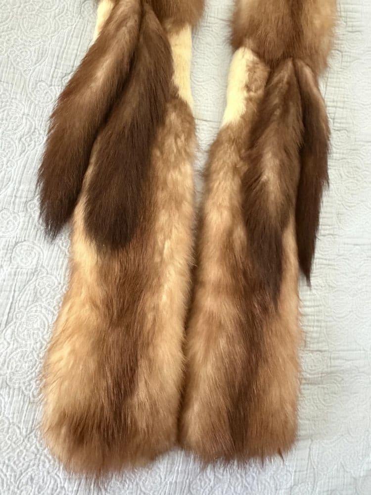 Vintage Brown Fox Fur Stole Scarf Mob Wife - Image 5