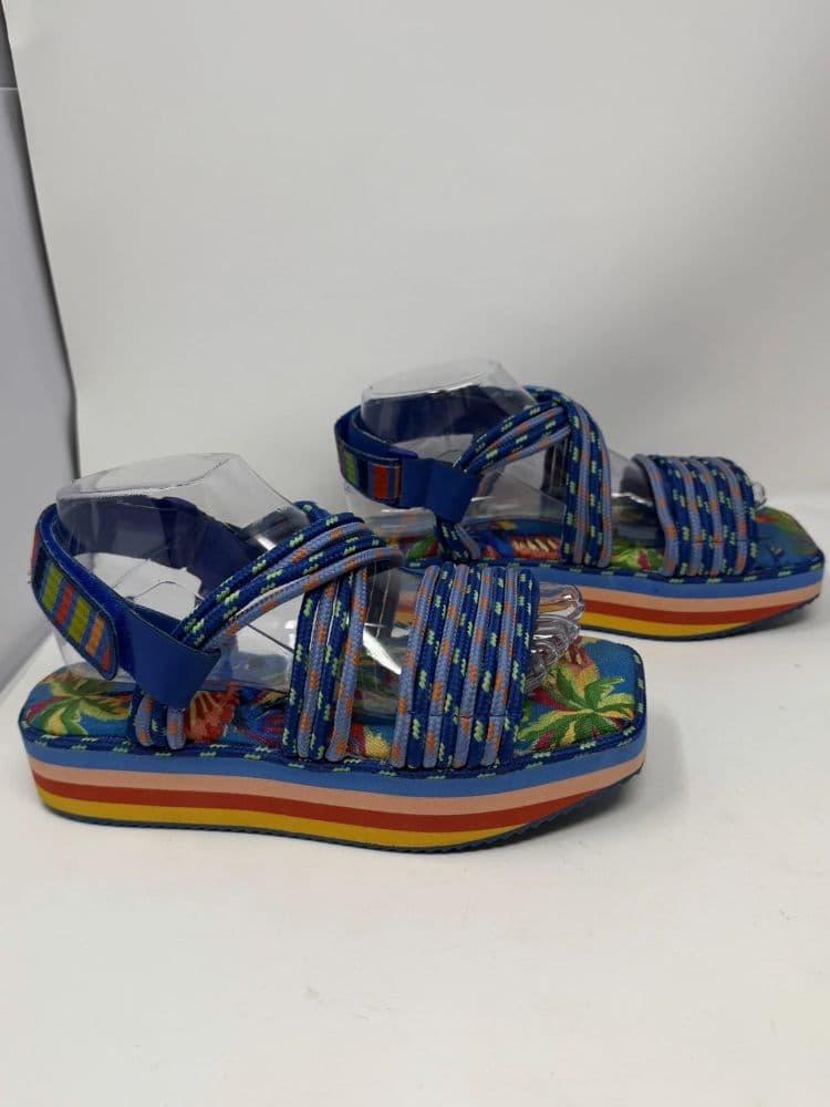 Farm Rio Macaw Colorful Resort Vacation Platform Sandals Size 8 - Image 1