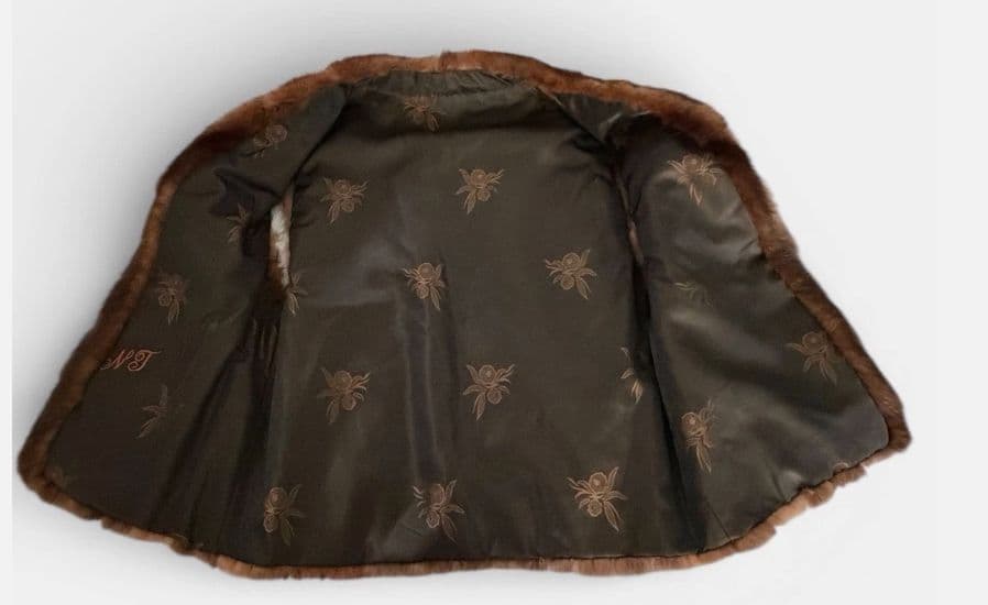 Vintage Sable Brown Mink Fur Vest Size Small/Medium Old Money - Image 6