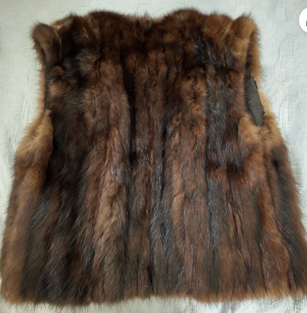 Vintage Sable Brown Mink Fur Vest Size Small/Medium Old Money - Image 5
